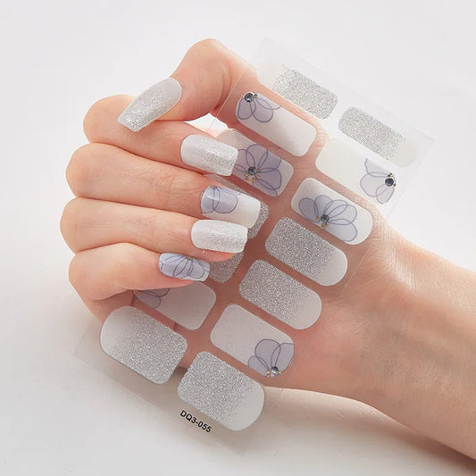 Autocollants Ongles Brillants 4 Planches - Stickers Nail Art Manucure Décoration Scintillante Femme