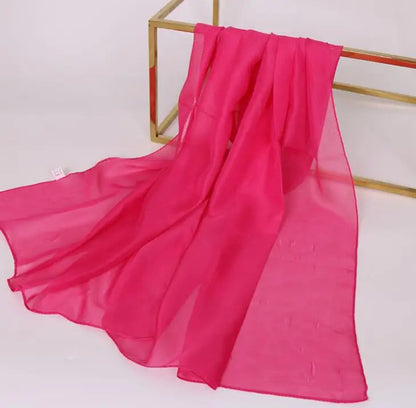 Foulard Soie Mousseline Luxe Femme - Écharpe Tête Plage Bandana Hijab Été