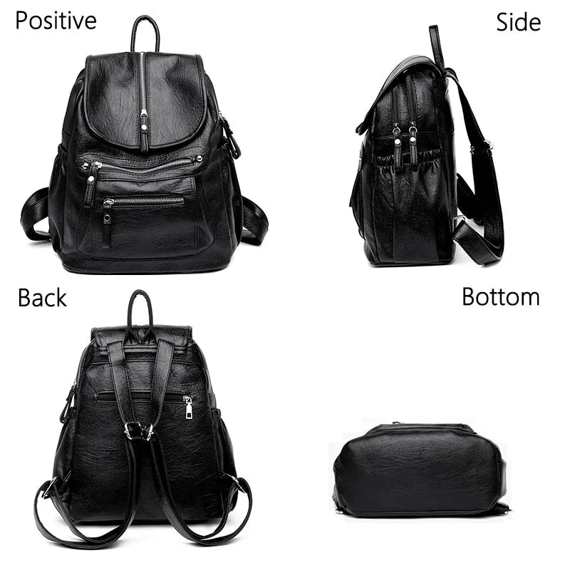 Sac à Dos Femme Cuir Haute Qualité Vintage - Backpack Voyage École Filles
