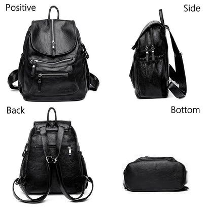 Sac à Dos Femme Cuir Haute Qualité Vintage - Backpack Voyage École Filles