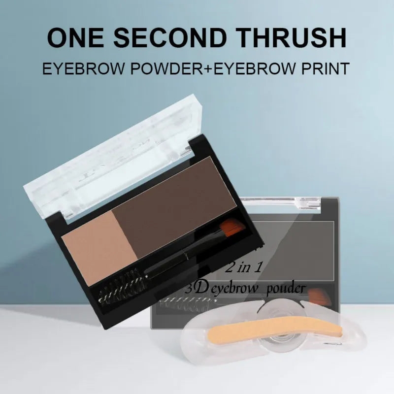 Tampon à Sourcils Ajustable Waterproof - Palette Poudre Longue Tenue pour Maquillage Sourcils