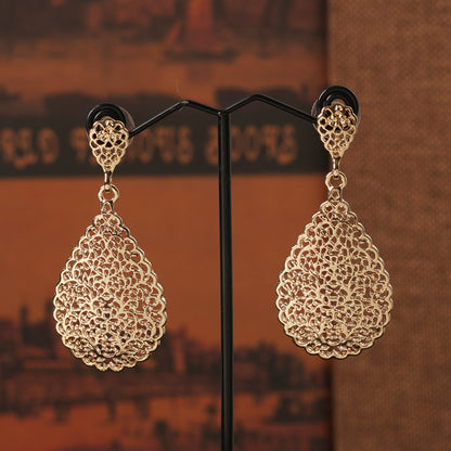 Parure Mariée Arabesques Marocaines Plaqué Or - Collier, Boucles et Jonc