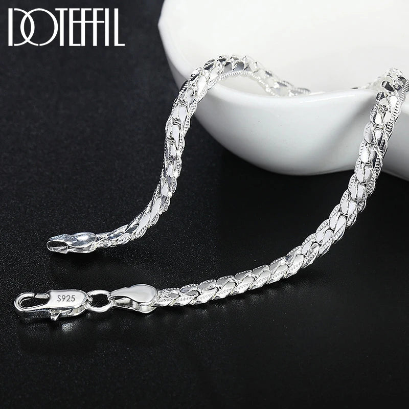 Collier Chaîne Argent Sterling 925 6mm - Bijou Femme Homme 16-24 Pouces