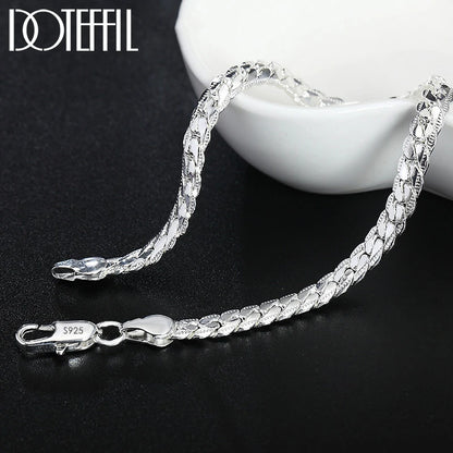 Collier Chaîne Argent Sterling 925 6mm - Bijou Femme Homme 16-24 Pouces