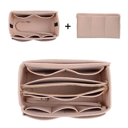 Organisateur Sac Feutre HHYUKIMI - Insert Cosmétiques Maquillage Voyage Portable 26x15x15cm