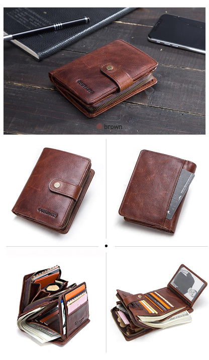 Portefeuille Femme Cuir Véritable Luxe Rose - Porte-Monnaie Compact Fermoir Hasp Porte-Carte Qualité