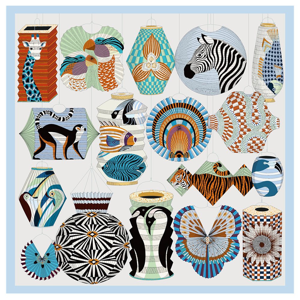 Foulard Carré Soie 90x90cm Imprimé Animaux Femme - Écharpe Châle Design Premium