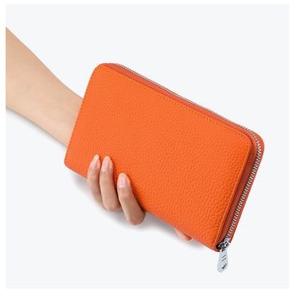 Portefeuille Femme Long Cuir Passeport Organisateur - Porte-Monnaie Clutch Bag Grande Capacité Rose