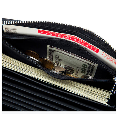 Portefeuille Femme Long Cuir Passeport Organisateur - Porte-Monnaie Clutch Bag Grande Capacité Rose
