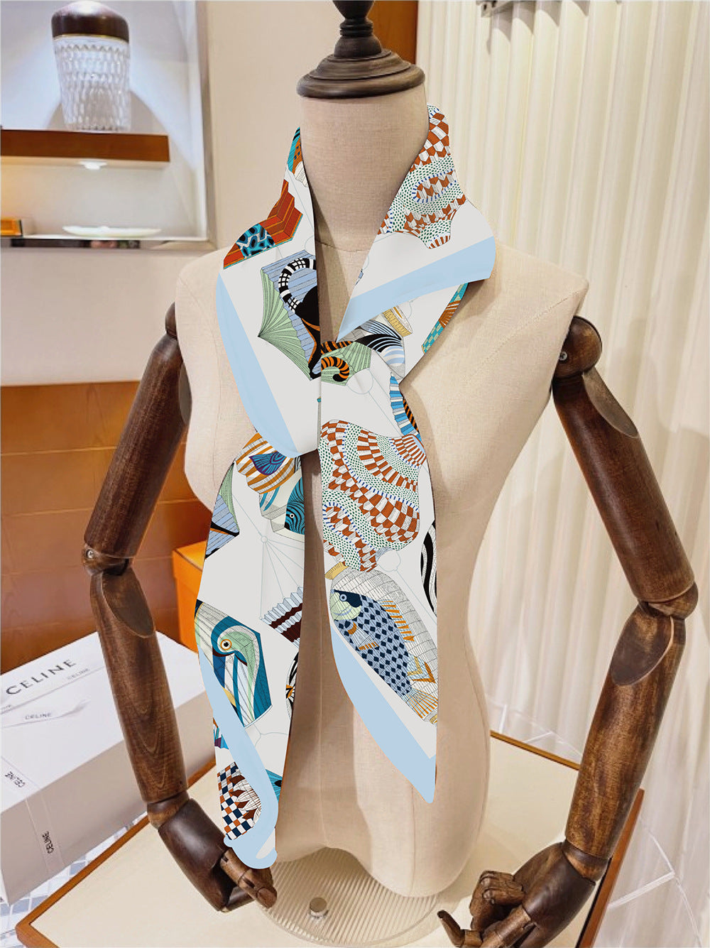 Foulard Carré Soie 90x90cm Imprimé Animaux Femme - Écharpe Châle Design Premium