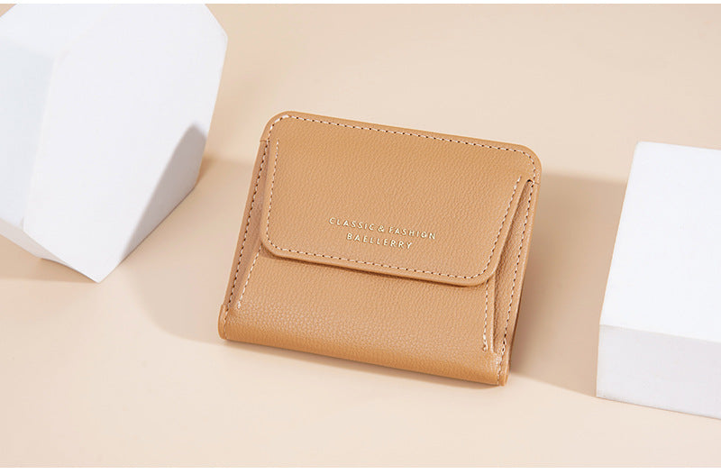 Portefeuille Femme Court Mini Cuir PU Noir - Porte-Carte Porte-Monnaie Multifonction Compact Rouge