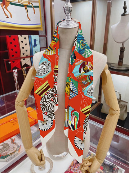 Foulard Carré Soie 90x90cm Imprimé Animaux Femme - Écharpe Châle Design Premium