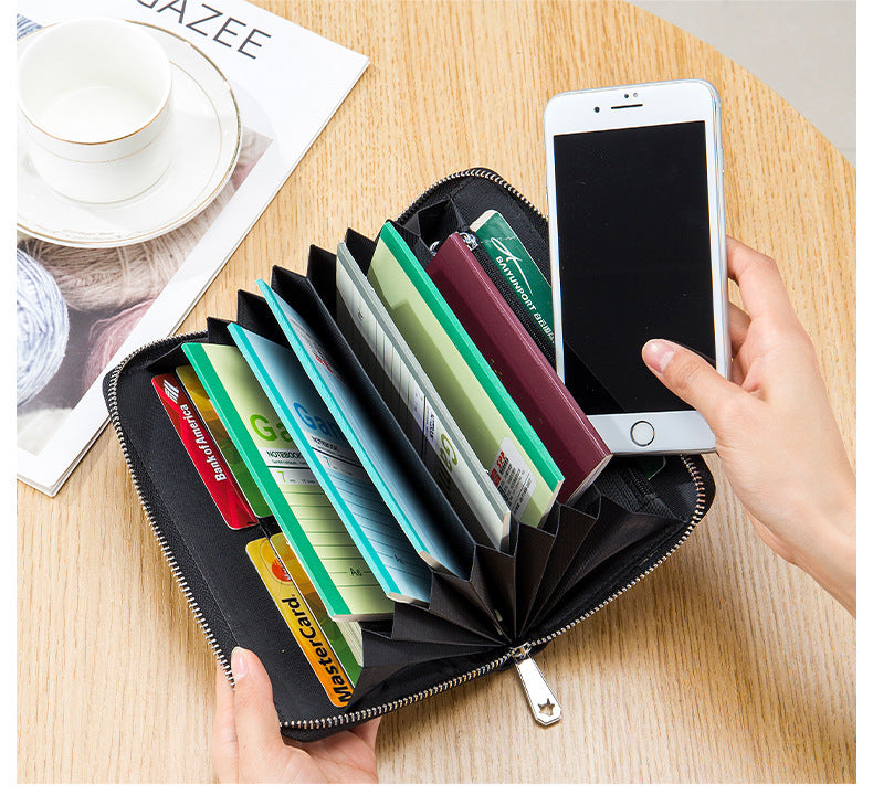 Portefeuille Femme Long Cuir Passeport Organisateur - Porte-Monnaie Clutch Bag Grande Capacité Rose