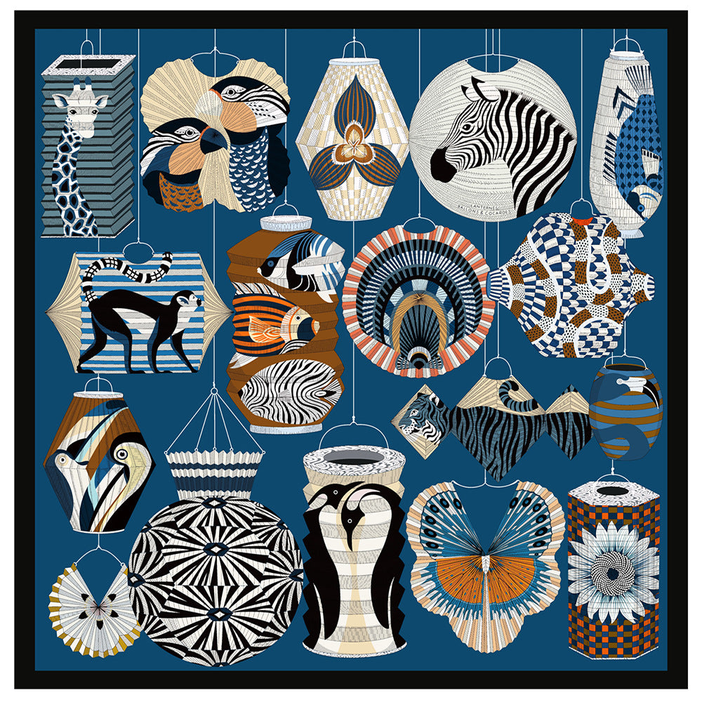 Foulard Carré Soie 90x90cm Imprimé Animaux Femme - Écharpe Châle Design Premium