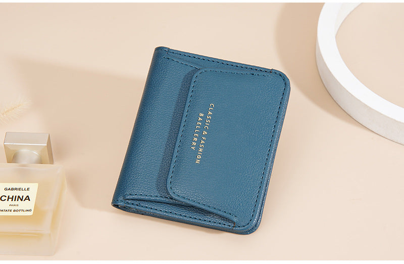 Portefeuille Femme Court Mini Cuir PU Noir - Porte-Carte Porte-Monnaie Multifonction Compact Rouge