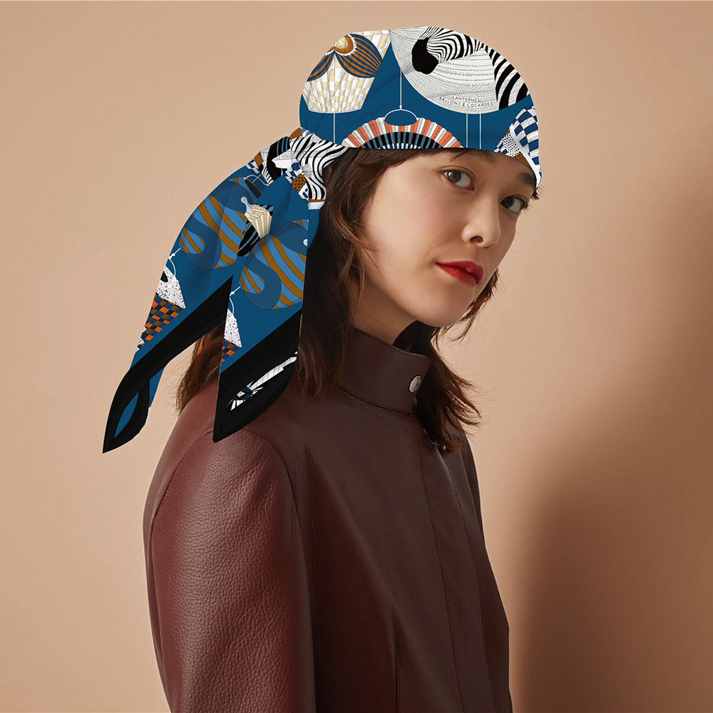 Foulard Carré Soie 90x90cm Imprimé Animaux Femme - Écharpe Châle Design Premium