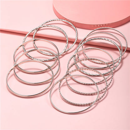 Lot de 12 Bracelets Bohèmes Multi-Rangs - Set Cristaux Géométriques Rock
