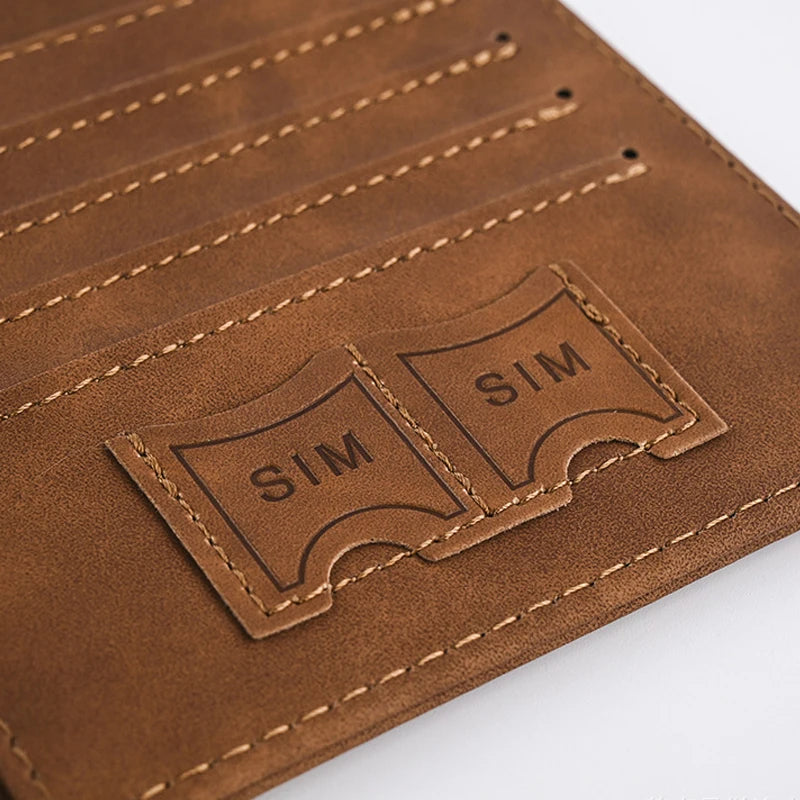 Portefeuille Homme Cuir PU Passeport Voyage - Porte-Cartes Business Accessoires Voyage