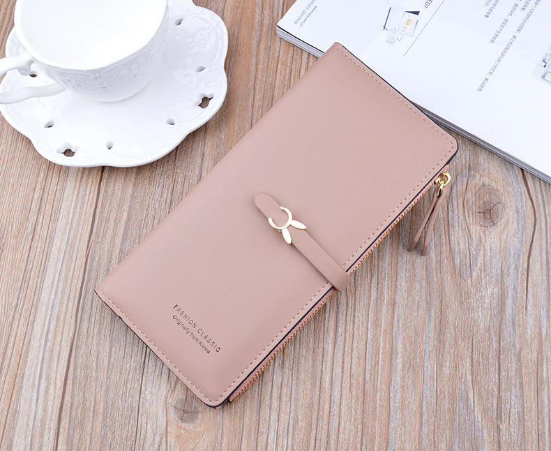Portefeuille Femme Long Cuir Luxe Slim - Porte-Carte Crédit Clutch Élégant Tendance