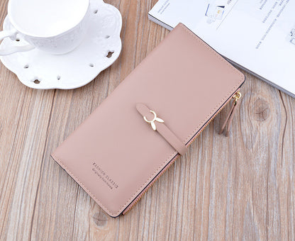 Portefeuille Femme Long Cuir Luxe Slim - Porte-Carte Crédit Clutch Élégant Tendance