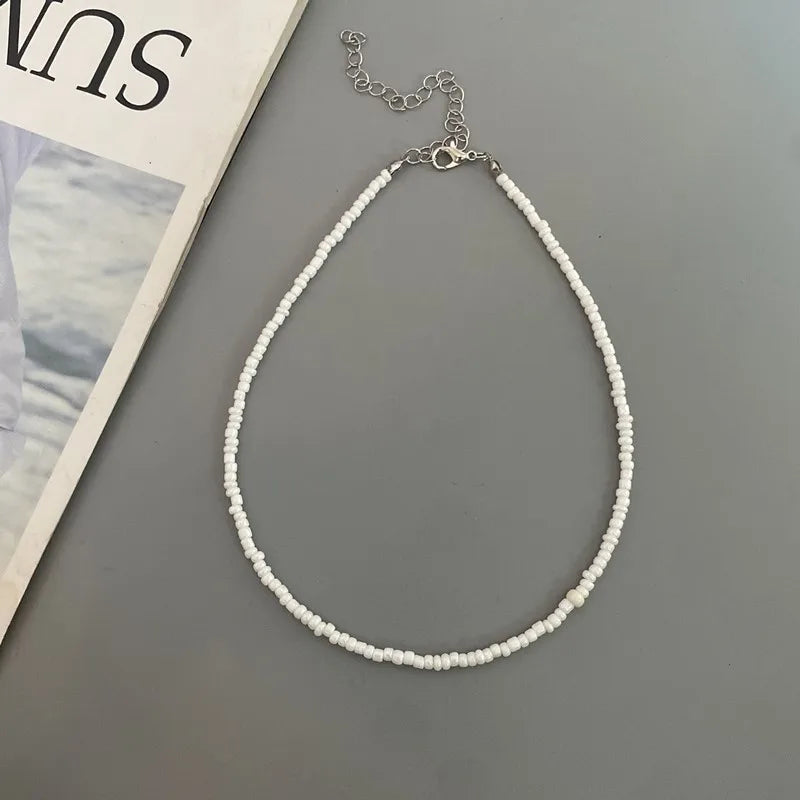 Collier Choker Perles Riz Nœud Papillon – Vintage Élégant Femme Fille