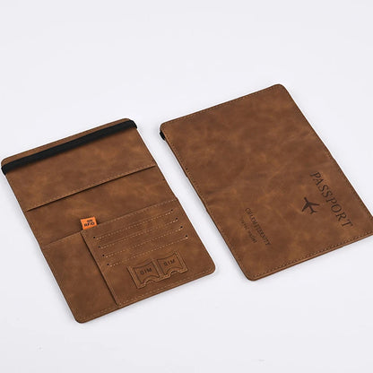 Portefeuille Homme Cuir PU Passeport Voyage - Porte-Cartes Business Accessoires Voyage