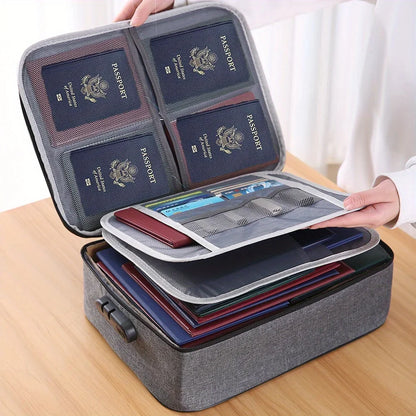Organisateur de Documents Portable en Oxford – 2 ou 3 Couches, Cadenas en Option