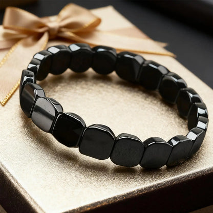 Bracelet Hématite Naturelle Magnétique Thérapeutique – Pierre Énergie & Guérison Unisexe