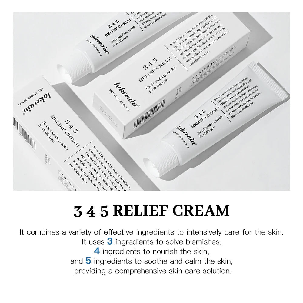 Crème Apaisante Relief 345 - Hydratante Anti-Imperfections Nourrissante Soin Peau Sensible Beauté