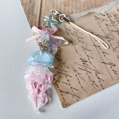 Charm Téléphone Méduse Sirène Perles – Porte-Clés Fairycore Marin
