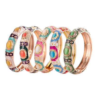 Bracelet Jonc Émail Cloisonné - Design Bohème Hawaï Inde Afrique