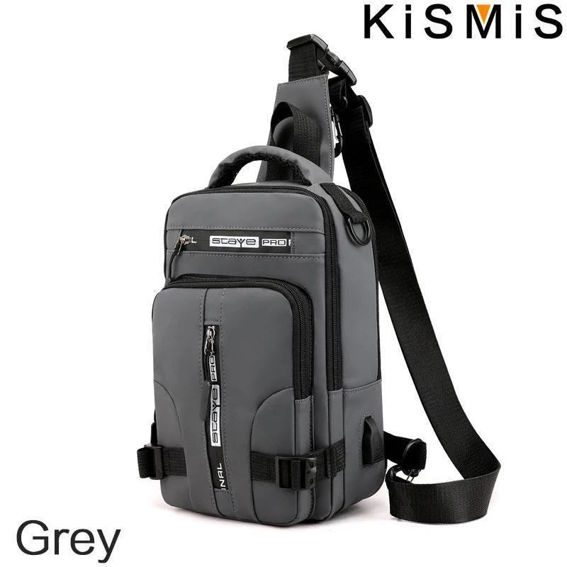 Sac Bandoulière Multifonction avec Port USB – Nylon Imperméable