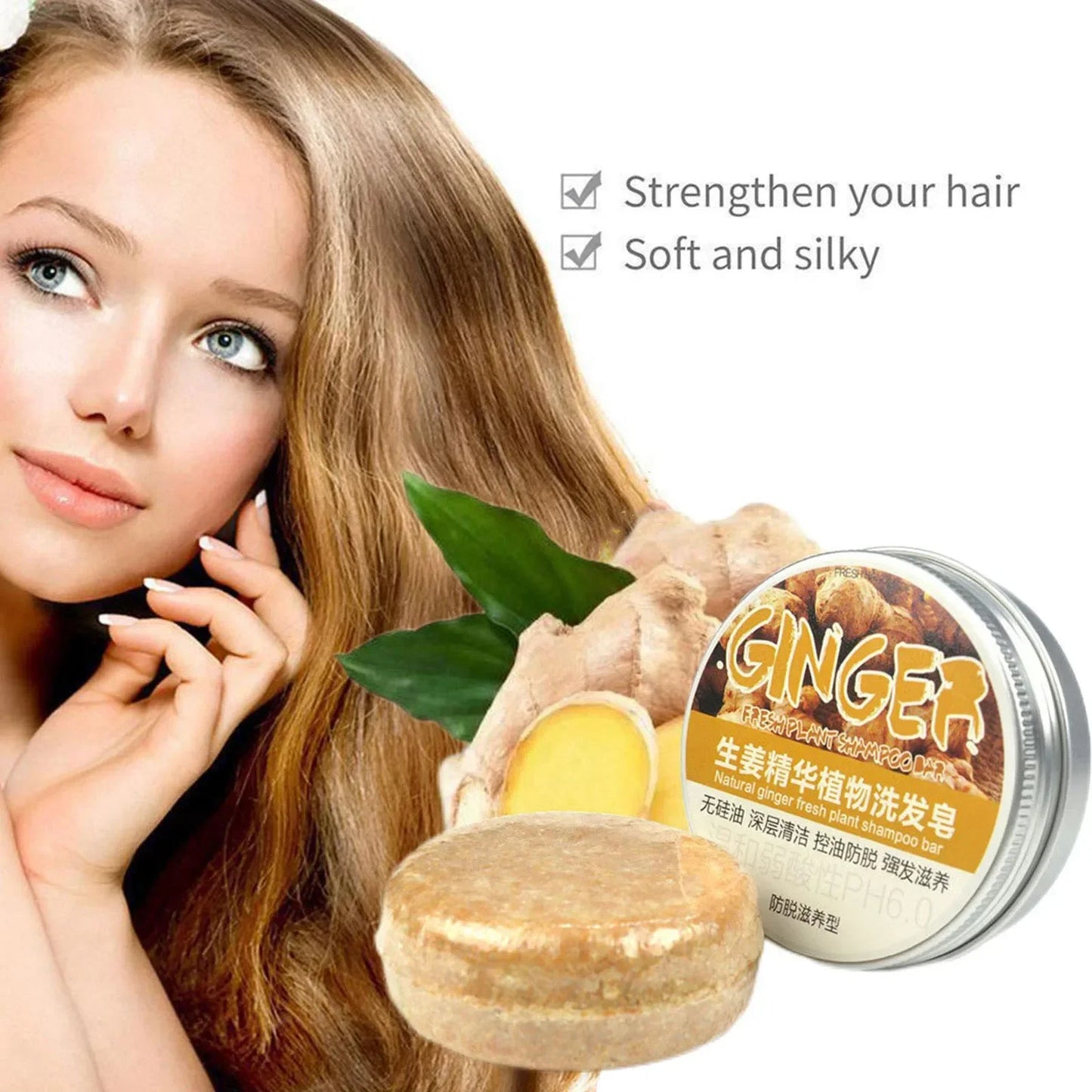 Savon Shampooing Gingembre Lavande & Polygonum - Saponifié à Froid Cheveux Soyeux