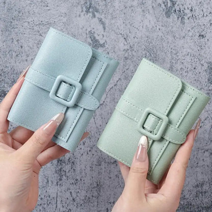 Portefeuille Femme Compact Cuir PU - Porte-Monnaie avec Porte-Cartes Étudiant