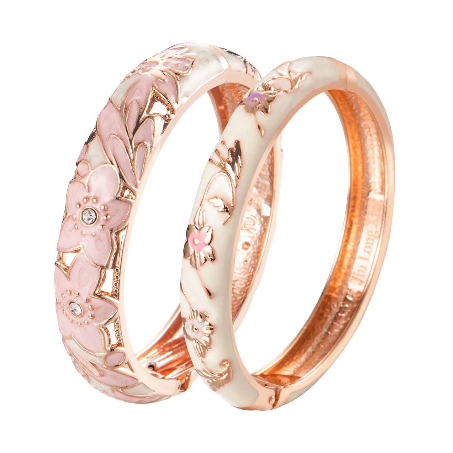 Ensemble 2 Bracelets Joncs Émaillés Cloisonné Style Indien Dubaï – Tendance Femme
