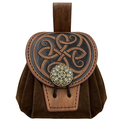 Sacoche Banane Steampunk Homme Cuir PU - Sac Ceinture Médiéval Punk Porte-Monnaie Cosplay Vintage