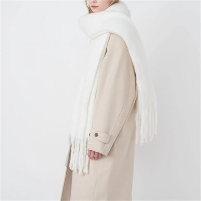 Foulard Écharpe Peluche 190cm Femme - Couleur Unie Épais Chaud Confortable Hiver