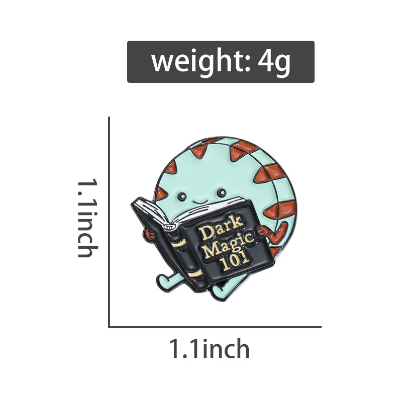 Pin's Émaillé Lecture Livres Cartoon Mignon – Broche Badge Créatif Unisexe