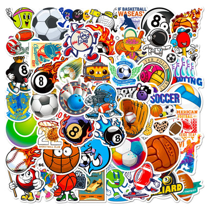 Autocollants Sports 50 Pièces - Soccer Basketball Volleyball Golf