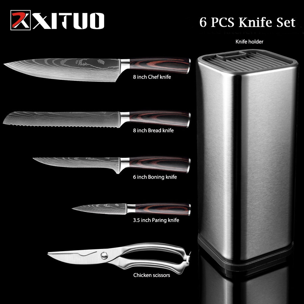 Couteaux de Chef Professionnels 1-10 Pièces - Set Cuisine Acier Inoxydable