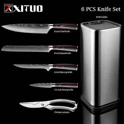 Couteaux de Chef Professionnels 1-10 Pièces - Set Cuisine Acier Inoxydable