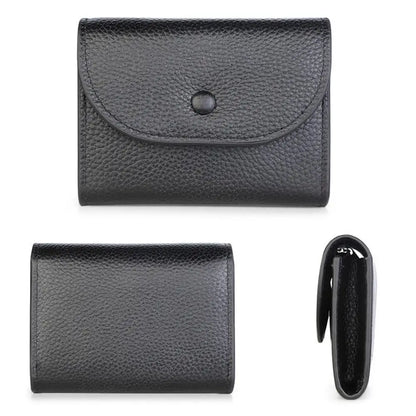 Portefeuille Femme Cuir PU Porte-Carte Compact - Petit Porte-Monnaie Clutch Portable Sac Fashion Noir
