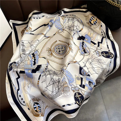 Foulard Carré Soie Naturelle 100% 65cm Femme - Bandana Headscarf Neckerchief Châle Luxe