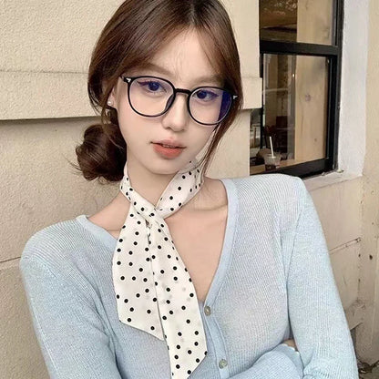Foulard Ruban Soie Imprimé Léopard Femme - Bandeau Sac Neckerchief Skinny Luxe Mode