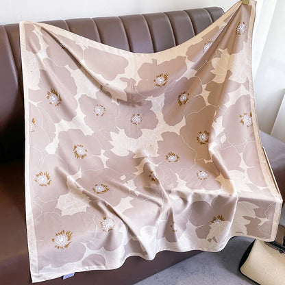 Foulard Carré Soie Twill Design Femme - Écharpe Hijab Bandana Châle Luxe Headband