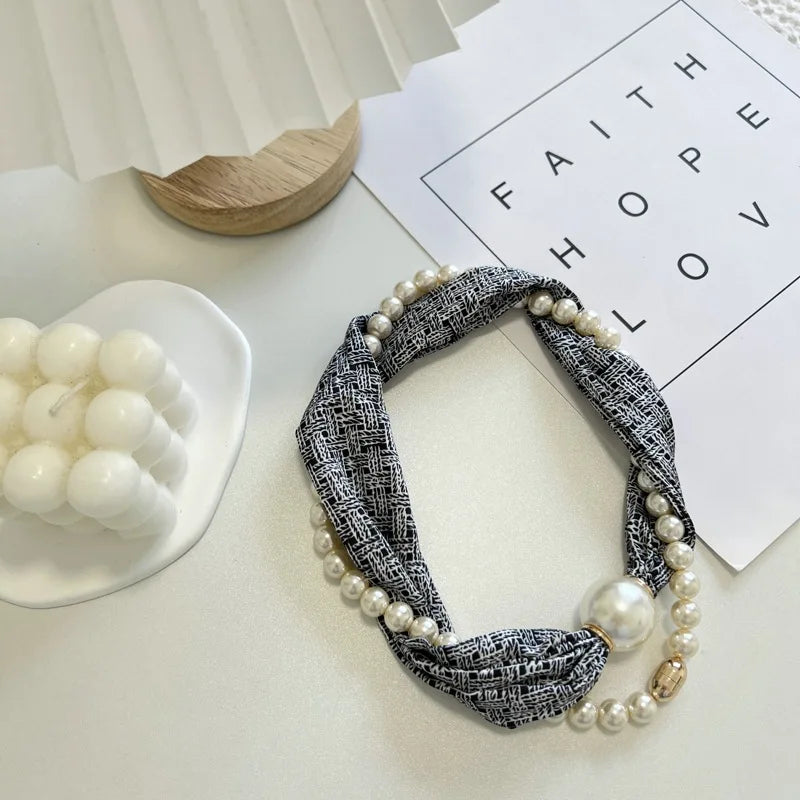 Foulard Perles Protection Solaire Femme - Boucle Magnétique Pendentif Été Long