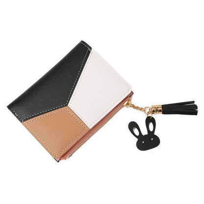 Portefeuille Femme Pliable Cuir PU - Porte-Cartes Portable avec Porte-Monnaie