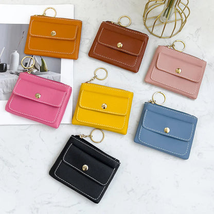 Portefeuille Femme RFID Blocking Trifold Multi-Cartes - Porte-Monnaie Zippé Porte-Clés Sécurisé