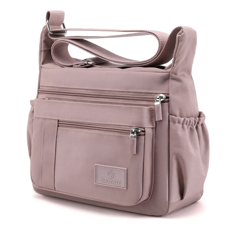 Sac Bandoulière Femme Nylon Multi-Poches Imperméable - Messenger Grande Capacité