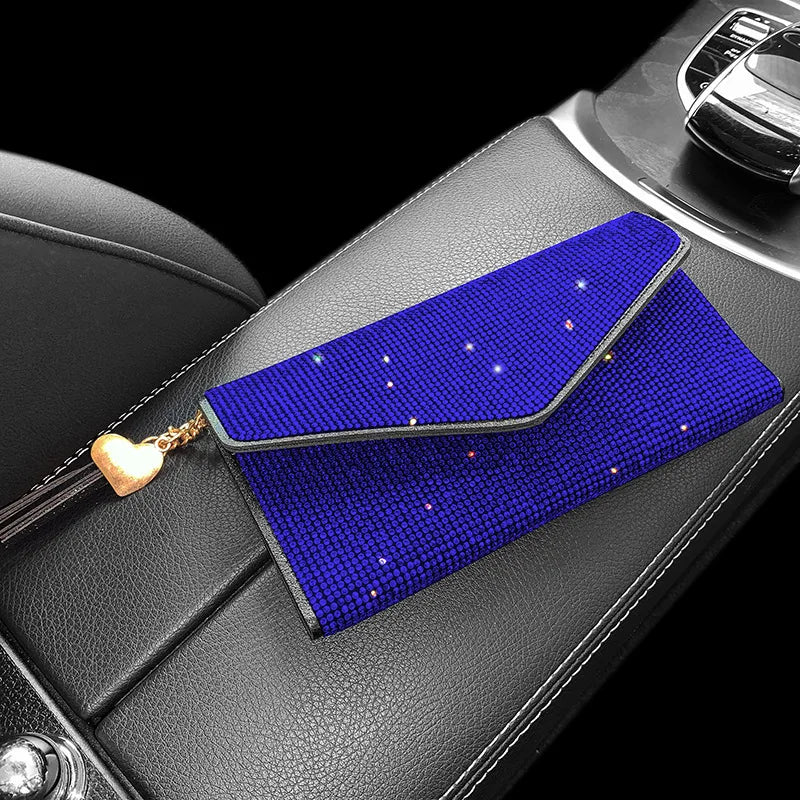 Portefeuille Femme Cristaux Bling - Porte-Cartes Carré Fashion avec Strass